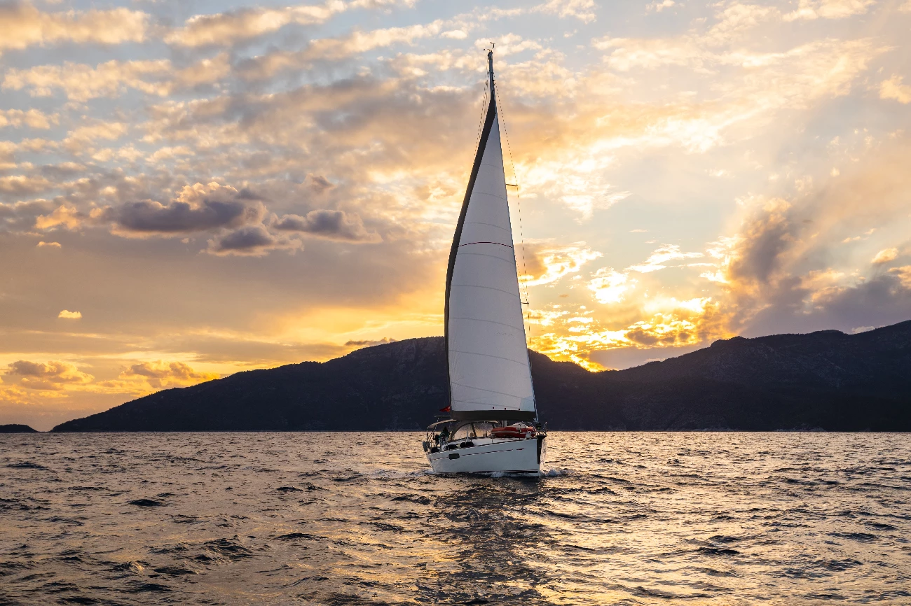 sail boat on sunset cruise